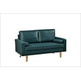 thumbnail image 4 of Uspridefurniture Partone 57.9'' Vegan Faux Leather Square Arm Loveseat, Dark Ocean Blue, 4 of 5