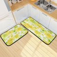 thumbnail image 7 of 2-Piece Kitchen Mat Set Non Slip Washable Floor Mats Decorative Rugs for Kitchen Sink Laundry Yellow Daisy Pattern, 7 of 7