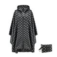 thumbnail image 1 of Advancent Mujeres Hombres Capa de lluvia Cremallera frontal Transpirable Poliéster Ropa impermeable Camping Viajar Capa impermeable portátil Paraguas de lluvia Punto negro, 1 of 6