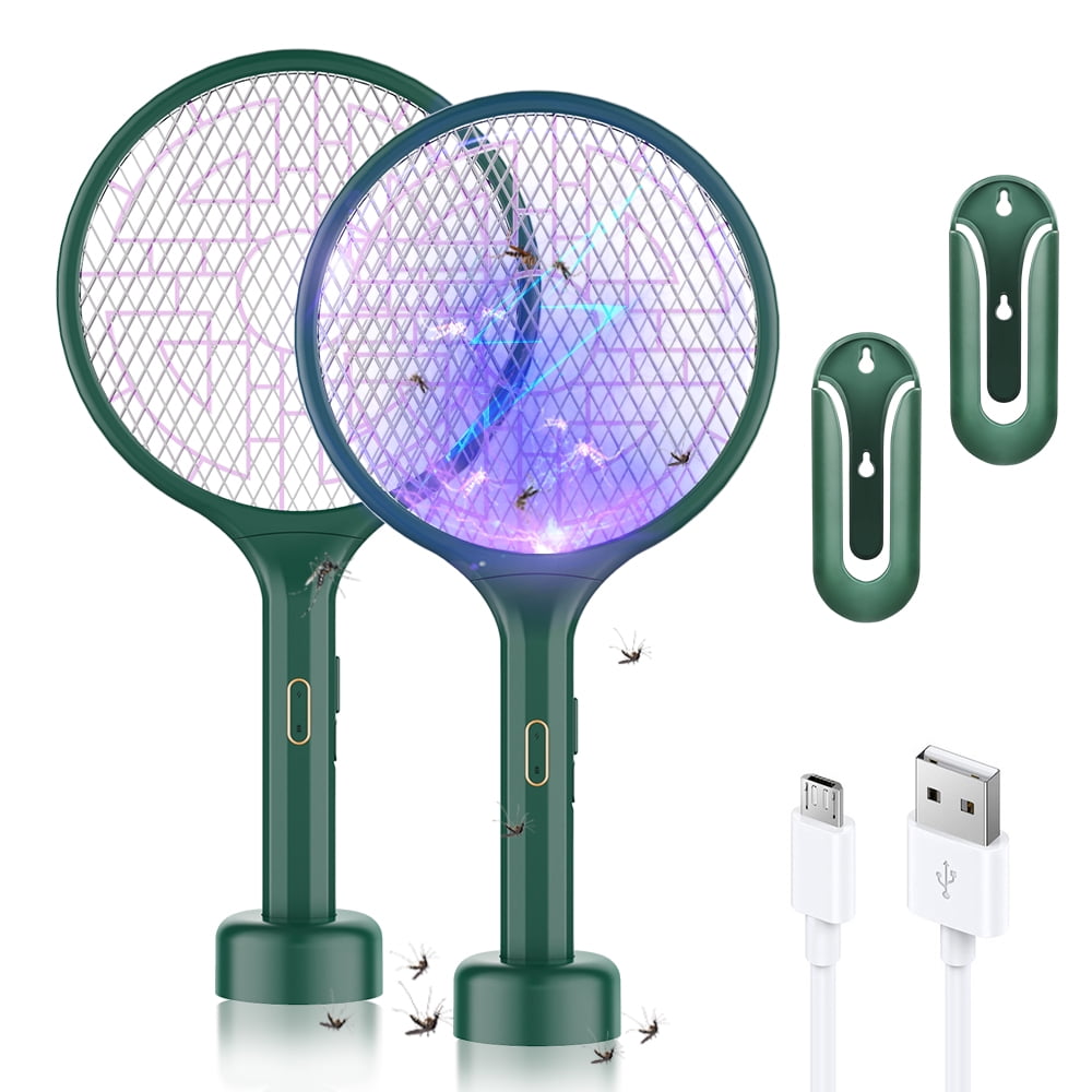 Flend 2 Pack Rechargeable Electric Bug Zapper Racket,Handheld Fly