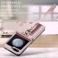 thumbnail image 4 of Case for Samsung Galaxy Z Flip5 2023,Protect PU Leather Cover with Wrist Strap Shockproof Protection Case (Pink), 4 of 8