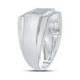 thumbnail image 3 of FB Jewels Sterling Silver Mens Round Diamond Rectangle Cluster Fashion Ring 1/3 Cttw Size 10, 3 of 4
