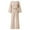 Beige, variant on Winter Fall Womens Jumpsuits Romper Casual Long Sleeve Playsuit Clubwear Straight Leg With Belt Overalls