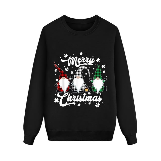 DuoJiaJ Chandail de Noël à Manches Longues Imprimé Parent-Enfant Style Enfants