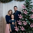 thumbnail image 2 of Qocolhg Christmas Decorations Indoor Outdoor Clearance! 10pcs 13.77x4.33in Christmas Gold Powder 6 Leaves Gold Powder Leaf Christmas Tree Wreath Decoration Home Office Hotel And Other Decorations, 2 of 6