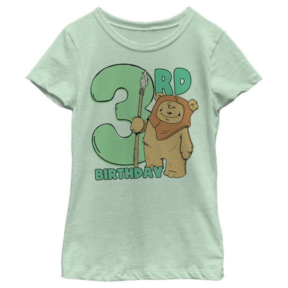 Girl's Star Wars 3rd Birthday Cute Ewok  Graphic T-Shirt