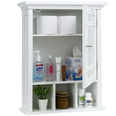 Colonial White Cabinets - Best Choice Products Bathroom Vanity Mirror Wall Storage Cabinet (White)