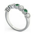 thumbnail image 2 of 0.70 Ct Latest Design Round Cut Emerald Gemstone Real Diamond Anniversary Eternity Band 14K White Gold Size 9, 2 of 7