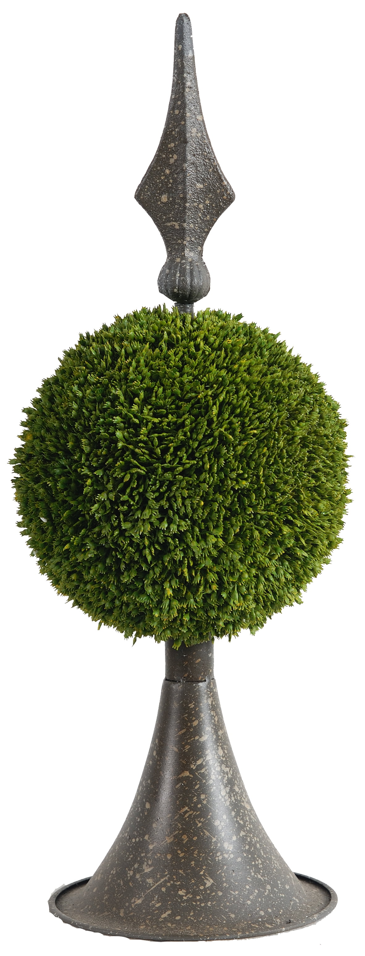 A&B Home Boxwood Ball Topiary with Metal Finial Stand, 17Inch