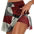 thumbnail image 1 of Fvwitlyh Jupes pour Femmes Jupe-Pantalon Décontractée Imprimée Géométrique Demi-Jupe Vin,P, 1 of 4