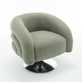 thumbnail image 4 of Modern style  emerald single swivel sofa chair, Teddy upholstered single sofa with round and fluffy reading chair, suitable for living room, bedroom, 4 of 8