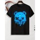 thumbnail image 2 of 2024 new high-end, Blue Bear, with a sense of niche design print mens all-in-one fashion jacket, round collar casual simple short-sleeved summer mens T-shirt Tee For Adult, Men, Women, Teen, Teenager, 2 of 8