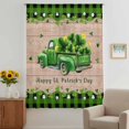 thumbnail image 3 of St. Patrick's Day Sheer Curtains 84 Inches Long, Spring Green Shamrocks Truck Coin Plaid Light Filering Curtains, Breathable Simi Curtain Privacy Drapes for Living Room Bedroom Window Treatment, 3 of 9