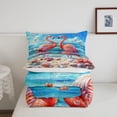 thumbnail image 4 of Summer Beach 3 Pcs Queen Size Comforter Set,Hawaiian Style Down Alternative Adults Room Decor,Flamingo Tropical Animals Ultra Soft Microfiber Inner Fill 3Pcs Bedding, 4 of 6