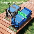 thumbnail image 4 of Extra Long Collapsible Wagon Cart, 480LBS Heavy Duty Utility Wagons with All-Terrain Wheels, Foldable Grocery Carts for Gardening, Shopping, Beach, Camping, Black, 4 of 7