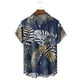 thumbnail image 2 of Camisas s Para Hombre Slim Fit Camisa floral para hombres Tropical Casual Manga corta Botón abajo Impreso Camisas de playa (Blue, 4XL), 2 of 3