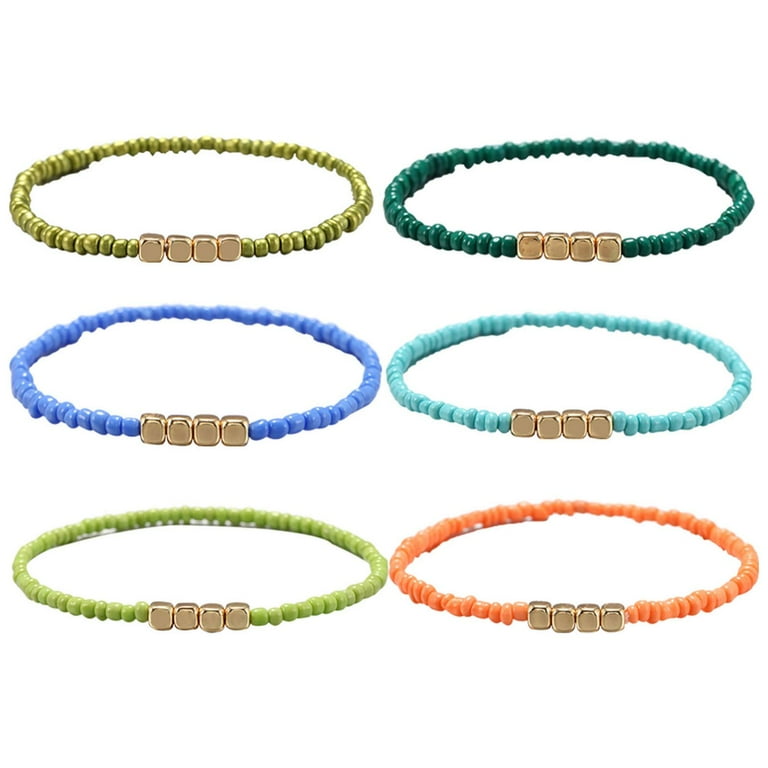 Bohemian Stackable Bead Bracelets for Women Men Stretch Multi