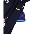 thumbnail image 4 of Robe d'Été Décontractée à Bretelles Spaghetti à Fleurs à Col en V pour Femme avec Poche Bleu Marine P, 4 of 4