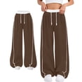 thumbnail image 7 of Cethrio Girls Sweatpants, Loose Fit Running Casual Open Bottom Wide Leg Pants Brown Size 5T, 7 of 7