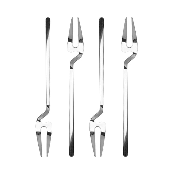 4Pcs Silver Appetizer Dessert Forks, Stainless Steel Mini Fruit Forks, Cocktail Forks, Tasting Forks, Small Cake Fork, Dishwasher Safe Easy to Clean