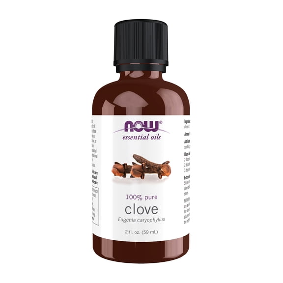 NOW Essential Oils, Clove Oil, Balancing Aromatherapy Scent, Steam Distilled, 100% Pure, Vegan, Child Resistant Cap, 2-Ounce