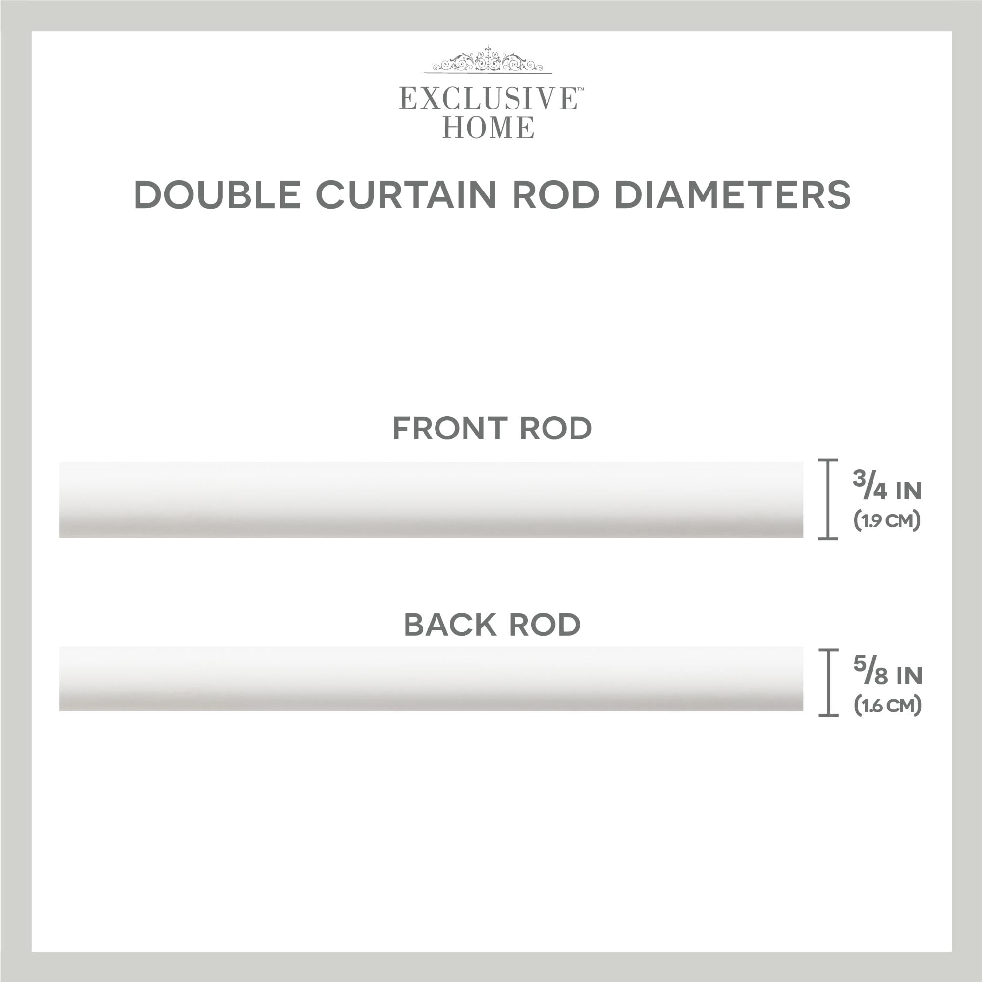 Exclusive Home Fetter Wrap Around Double Curtain Rod, Matte White, Adjustable 52"-72"