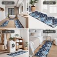 thumbnail image 5 of Blue Geometric Pattern Kitchen Rugs Sets Of 3,Kitchen Runner Rugs Non Skid Washable,Decorative Kitchen Floor Mats for Kitchen,Sink,Laundry,17"x30"+ 17"x47" + 17"x59", 5 of 6
