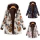 thumbnail image 4 of Chaqueta de algodón de felpa gruesa con capucha y manga larga para mujer con estampado floral retro, sudadera con capucha de talla grande, 4 of 5