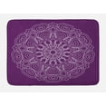 thumbnail image 1 of Purple Mandala Bath Mat, Lacework Curlicue Design with Abstract Curves and Waves Print, Plush Bathroom Decor Mat with Non Slip Backing, 29.5" X 17.5", Purple and Pale Mauve, by Ambesonne, 1 of 2