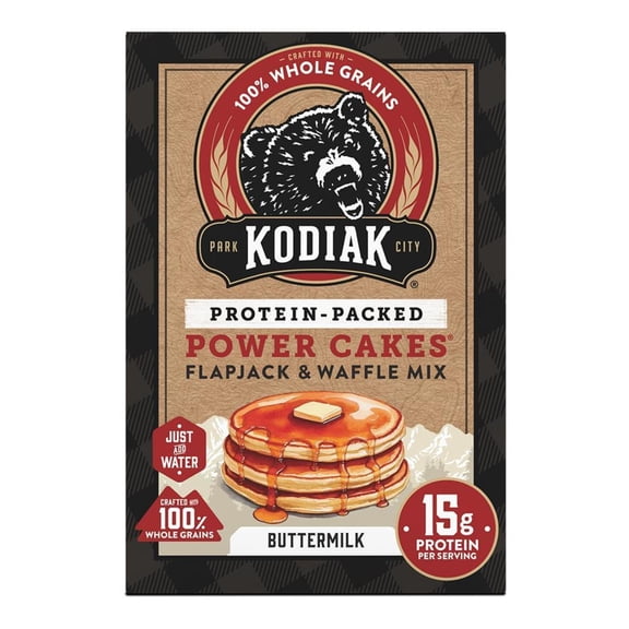 Kodiak Protein-Packed Power Cakes Buttermilk Pancake and Waffle Mix, 20 oz Box