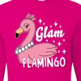 thumbnail image 4 of Inktastic Glam Pink Flamingo with Pearls Long Sleeve T-Shirt, 4 of 5
