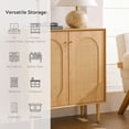 thumbnail image 6 of Rattan Storage Cabinets with Shelves, Narrow Cabinet with Storage, Sideboard Cabinet with Doors, Rattan Cabinets for Kitchen Dining Room Living Room, Natural Oak, 6 of 7