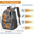 thumbnail image 3 of Basketball and Star Gray Pattern 17" School Backpacks for Teens,Waterproof Oxford Fabric,S-Shape Padded Straps for School,Travel,Hiking,Camping, 3 of 6