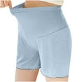 thumbnail image 4 of WMTBSRSW Lace Trim Maternity Shorts Stretchy Adjustable High-Rise Pregnancy Underwear Seamless Lightwieght Lounge Sleep Pajama Shorts, 4 of 5