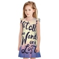 thumbnail image 1 of Balery Not All Those Who Wander Are Lost Camisón de princesa para niñas, pijama de algodón con mangas abullonadas, suave y bonito.-X-Large, 1 of 6