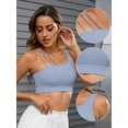 thumbnail image 3 of DARING DIVA Women's Three Spaghetti Thin Straps Sports Bra Fitness Tank Top Blue L, 3 of 6