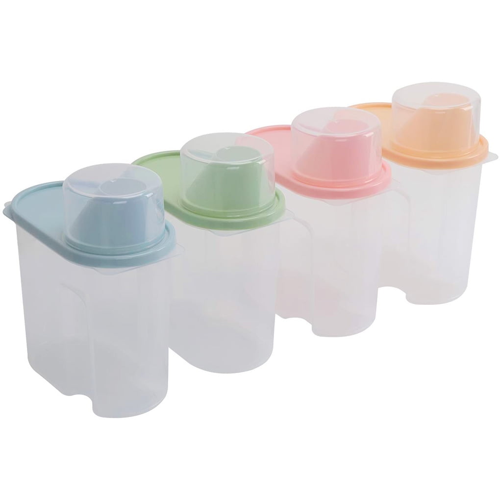 Wweixi 4Pcs Sealed Food Container Shatterproof Removable Lid Kitchen ...