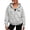 Light Gray, variant on Uobin Women Zip Up Hoodie Jacket Loose Casual Long Sleeve Drawstring Hooded Sweatshirt Daily Outerwear with Pockets