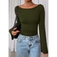 thumbnail image 4 of Remera PRETTYGARDEN Otoño 2025 Crop Top de Manga Campana Verde Militar Talle S, 4 of 8