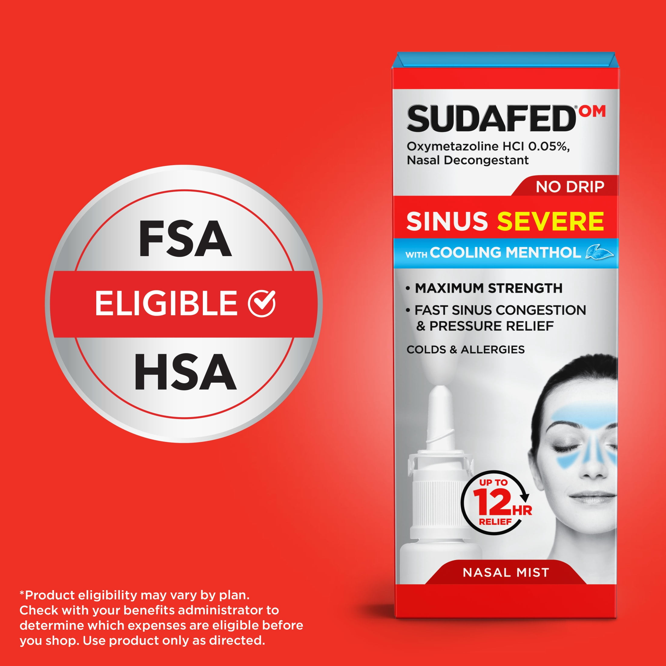 Sudafed Sinus Severe No Drip with Cooling Menthol Nasal Spray, 1 fl. oz