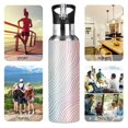 thumbnail image 7 of Yayeee 33oz Insulated Water Bottle Double Wall Stainless Steel with Flip Straw Lid, Wavy Striped, 7 of 7