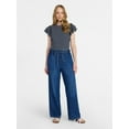 thumbnail image 2 of Time and Tru Women's Pull On Wide Leg Jeans, 30" Inseam, Sizes XS-XXXL, 2 of 5