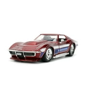 1969 Chevrolet Corvette Stingray ZL1 Red Metallic w/Stars and Stripes Graphics Bigtime Muscle 1/24 Diecast Model Car by Jada(Selections May Vary)