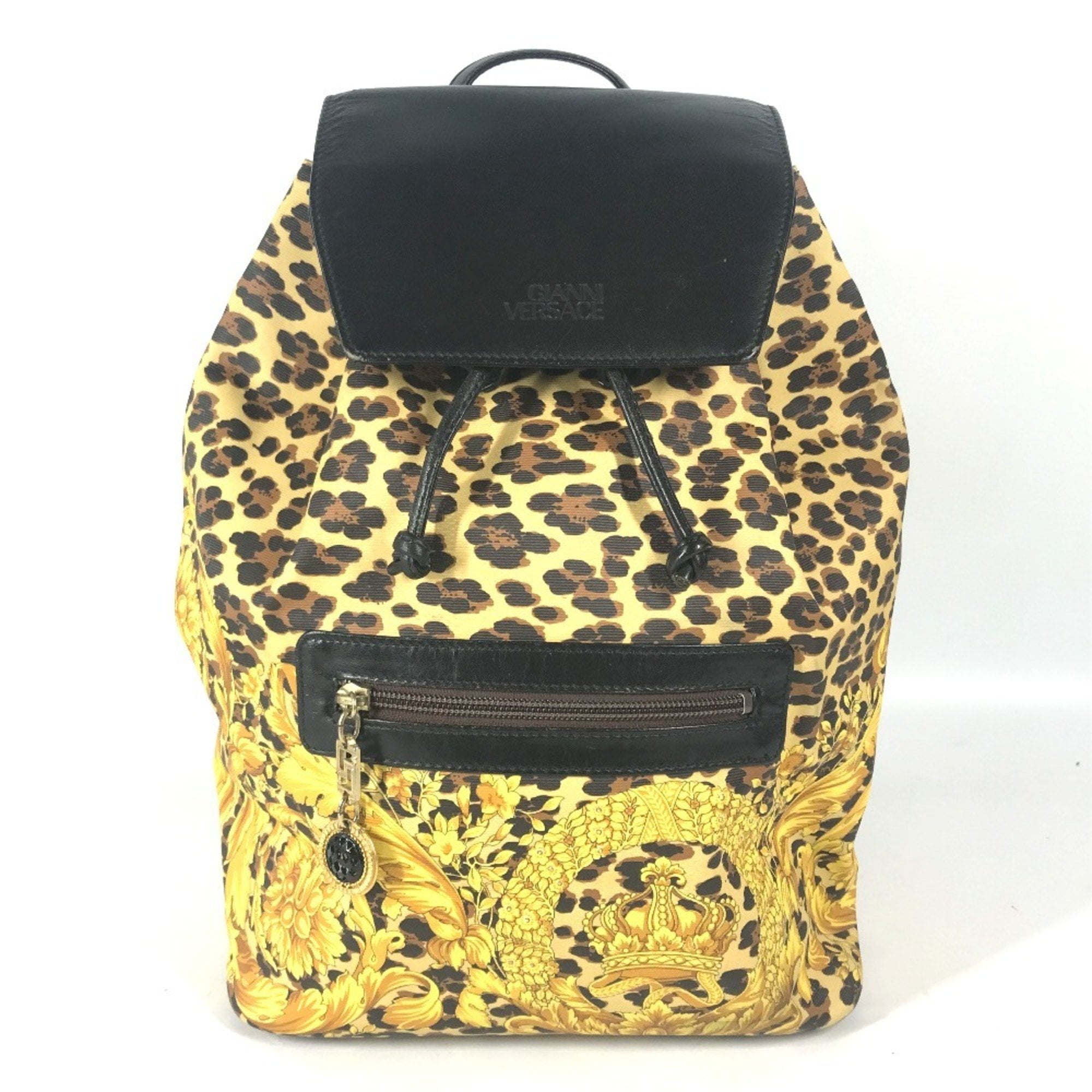 Pre-Owned VERSACE Vintage Leopard Backpack Bag Rucksack  display picture 3