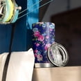 thumbnail image 3 of 20 Oz Pioneer Flower Coffee Tumbler Double Wall Insulated Stainless Steel Water Bottle | Metal Reusable Thermoses Flask with Cup Cap | Leak & Sweat Proof with Anti-Dust Lid, 3 of 7