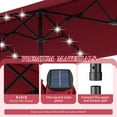thumbnail image 3 of Autlaycil 13' Market Patio Umbrella with Crank System and 36 Solar Powered LED Lights for Outdoor, Market, Beach, Garden, Yard, Party, Red, 3 of 6
