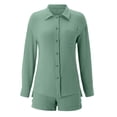thumbnail image 6 of Short Sets Women 2 Piece Set Button Up Shirts and Shorts Spring Sets Matching Set Women, 6 of 7