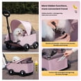 thumbnail image 6 of Dog Stroller, Folding Pet Carrier with Weather Cover for Cats and Dogs, Pet Stroller Wagon, 4 Wheels _ #06 _ B _ Pink, 6 of 9