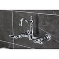 thumbnail image 3 of Kingston Brass KS2441AL Heritage Double-Handle Wall-Mount Bridge Kitchen Faucet, Polished Chrome, 3 of 7