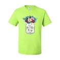 thumbnail image 2 of Love The Little Things Artsy Jar with Flowers Pop Culture Men's Graphic T-Shirt, Safety Green, Small, 2 of 3